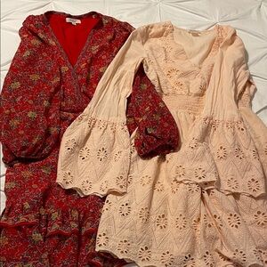 Lot of 2 dresses VENUS Eyelet Dress with Bell Sleeves &Max Studio London dress